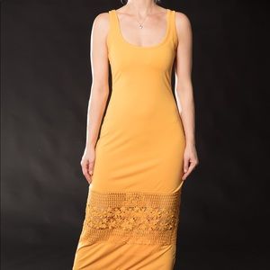 Mustard maxi summer dress